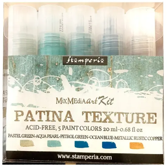 Stamperia Texture Paints 20ml 5/Pkg-Patina {1}