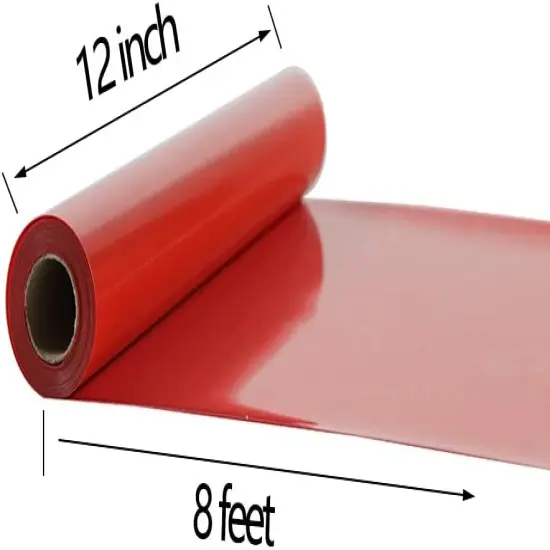 12" x 8ft Red Iron on Vinyl for T-Shirt {2}