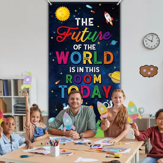 Space Classroom Door Cover Decor {3}