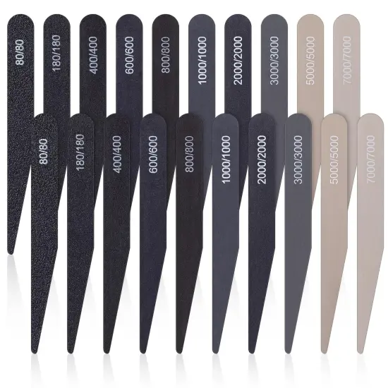 Honoson 20 Pcs Sanding Sticks for Plastic Models Polishing Sticks Assorted Metal and Wood Sanding Tools Accessory for Model Craft Amateur Beginner(Low Grits Rating,Stylish Style) {1}