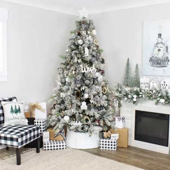 Black Rustic Christmas Ornaments 6ct Farmhouse Tree Decor Set {5}