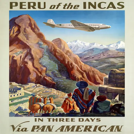 Peru of the Incas - Vintage Pan Am Travel Poster Prints {1}