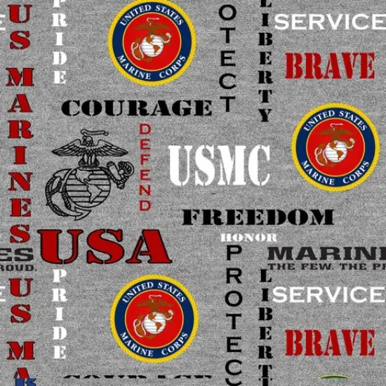 Sykel Enterprises U.S Marines Heather Print Cotton Fabric by the Yard {1}