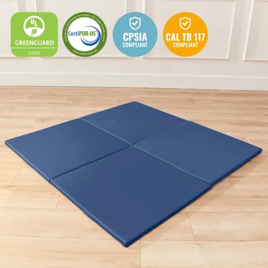Play Patch Activity Mat Squares, Modular Playmat, 4-Pack Navy {6}