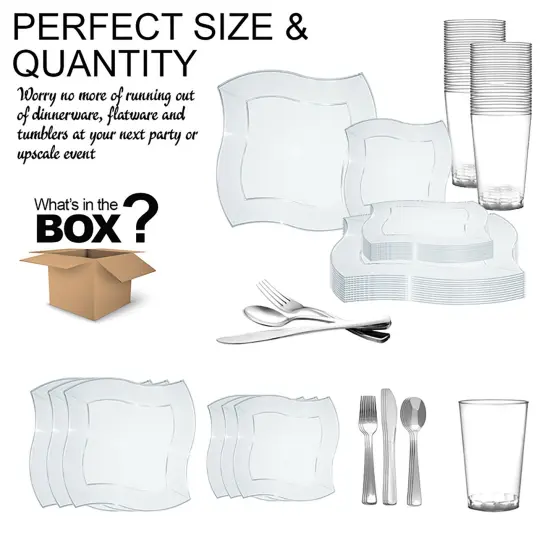 Clear Wave Plastic Wedding Value Set (20 Settings) {4}