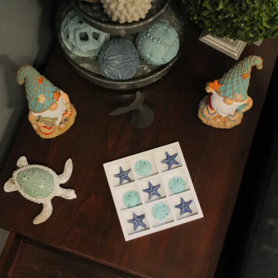 Blue Sand Dollar and Starfish Tic-Tac-Toe Game &ndash; Beach-Themed Accent Piece {5}