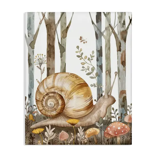 Stupell Industries Woodland Snail Nature Canvas Wall Art Design by LSR Design Studio {1}