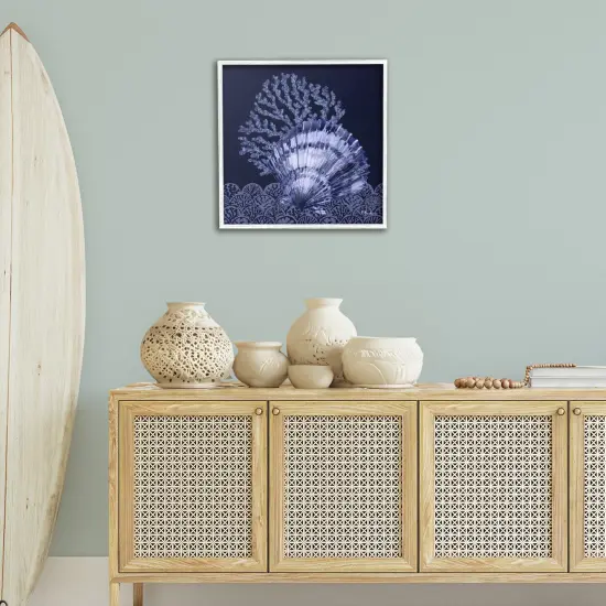 Stupell Industries Shadowed Clam Still Life Framed Giclee Wall Art Design by Paul Brent {2}