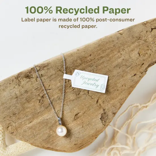 Avery Recycled Matte White Labels,1/2" x 2-1/2" Barbell {2}