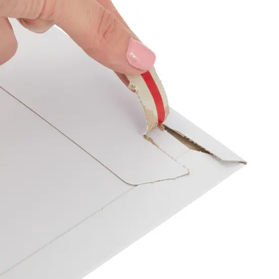 100-Pack Stay Flat Rigid Mailers 7 x 9 Inches with Self Adhesive Seal, Bulk White Cardboard Envelopes for Shipping Photo, Documents, Letters, Packaging Supplies {6}