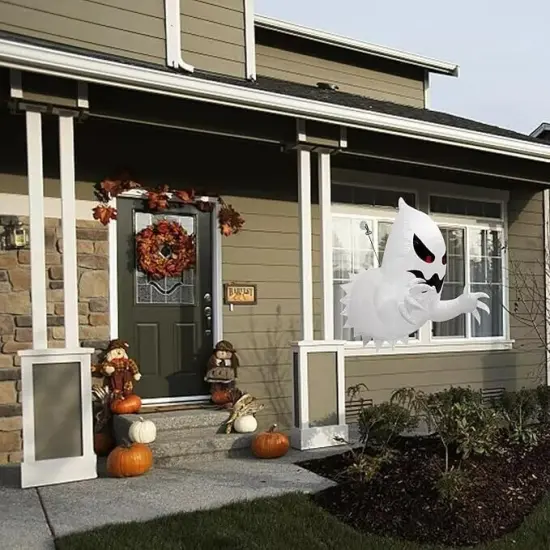 4.5ft Inflatable with LED Flying Ghost Broke Out from Window Halloween Decor {2}