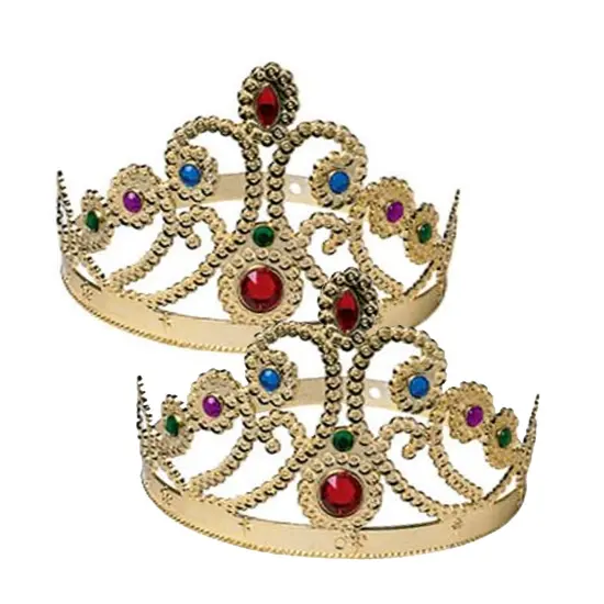 Queen Gold Crown with Plastic Jewels {6}