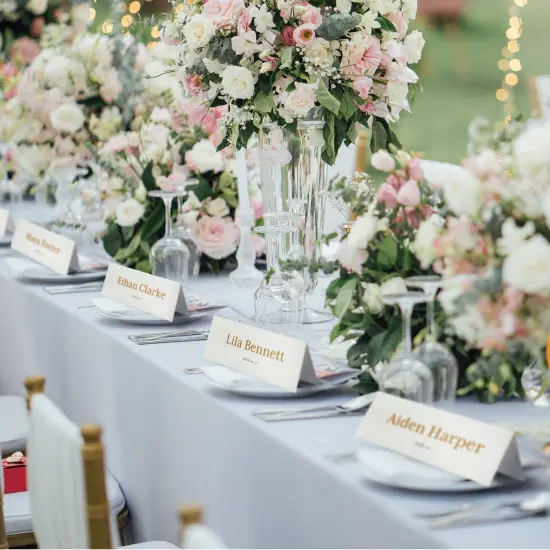 Place Cards - 60-Pack Large Tent Cards, Blank Foldover Table Placecards, Seat Assignment for Wedding, Holiday Dinner, Restaurant Reservation, Laser and Inkjet Printer Friendly, 3.5 x 11 Inches White {6}