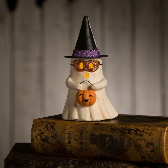Witchy Ghost with Pumpkin Luminary 6" {4}