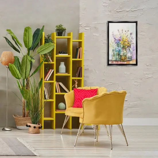 Stupell Industries Bright Wildflower Jars Floater Framed Canvas Wall Art Design by Franklyn Gregory {2}