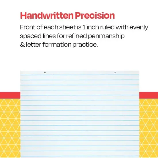 School Smart Primary Chart Paper, 1 Inch Ruled, 24 x 32 Inches, White, 70 Sheets {4}