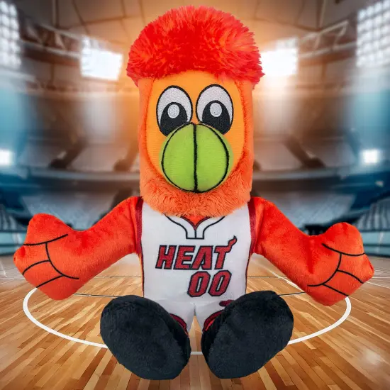 Bleacher Creatures Miami Heat Burnie 8" Mascot Kuricha Plush (Association Jersey White Uniform) {4}