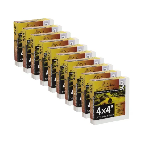Jerry's Artarama Da Vinci Dual Sided Pro Panel Board - 30-Pack, 4x4" 6mm Deep Panels for Painting - Archival, Acid-Free Art Supplies - Ultra-Smooth & Medium Textured Paint Surfaces {1}