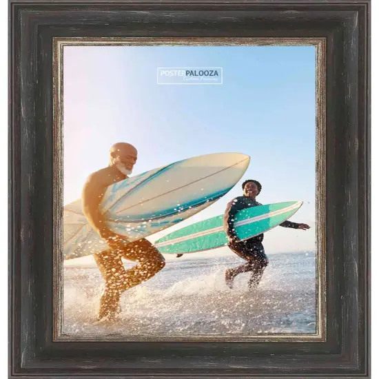 Weathered Black Picture Frame - UV Acrylic, Foam Board Backing, Hanging Hardware {4}