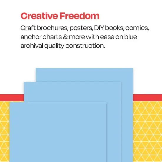 School Smart Folding Bristol Board, 12 x 18 Inches, Blue, Pack of 100 {4}