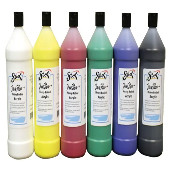 Sax Heavy Body Acrylic Paint, Quart Bottles, Assorted Colors, Set of 6 {1}
