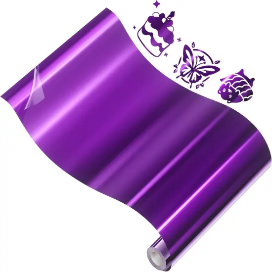 Thick Metallic Purple Heat Transfer Vinyl Chrome HTV Vinyl Roll, 12"x 6ft {1}