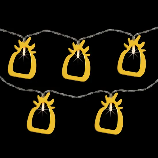 Northlight LED Pineapple Patio Light Set - Yellow - 4' Clear Wire - 10ct {4}