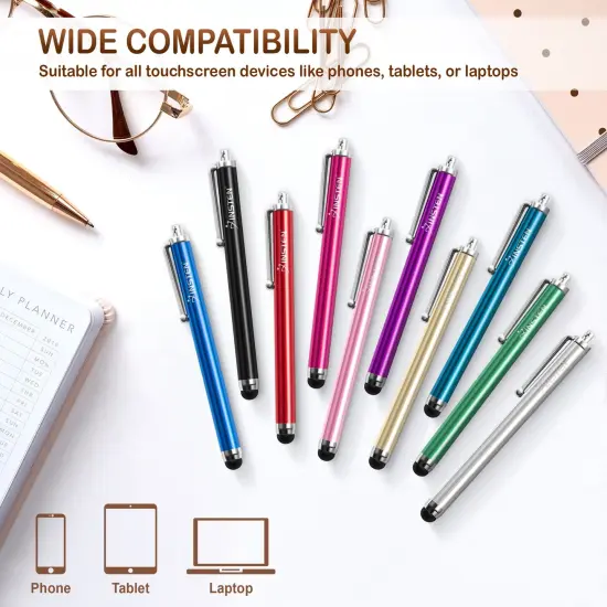 Insten 30 Pack Universal Stylus Pen for Touch Screens, Capacitive Stylus for Tablet Smart Phone All Touch Screen Devices, 10 Multicolor {5}