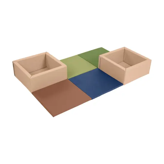 Play Patch Activity Mat and Toy Bins, Beginner Playset, 6-Piece Earthtone {1}