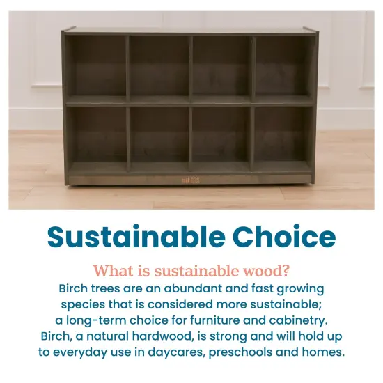 8-Compartment Mobile Backpack Storage Cabinet Grey Wash {6}