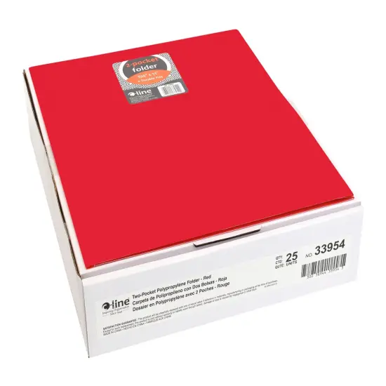 C-Line Poly 2-Pocket Portfolio Folder, Letter Size, Red, Pack of 25 {1}