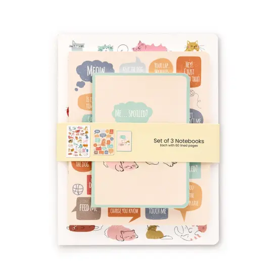 If Cats Could Talk Stitched Notebook Set, Softcover Journal, Class Notebooks {4}