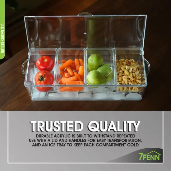7Penn | Garnish Tray Condiment Tray with Ice Chamber Lid Condiment Containers {3}