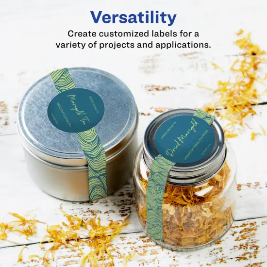 Avery Glossy White Wraparound Labels with Sure Feed, 1.5" x 7.75" {2}