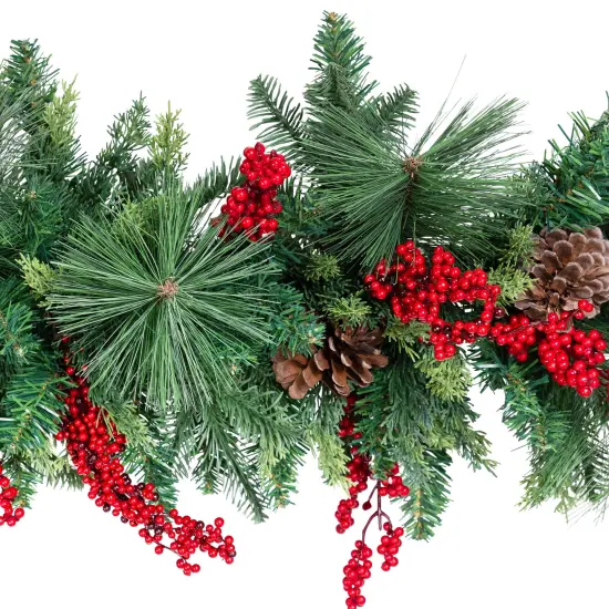 Northlight Cypress and Cedar Artificial Christmas Garland - 10' x 15" - Unlit Green {7}