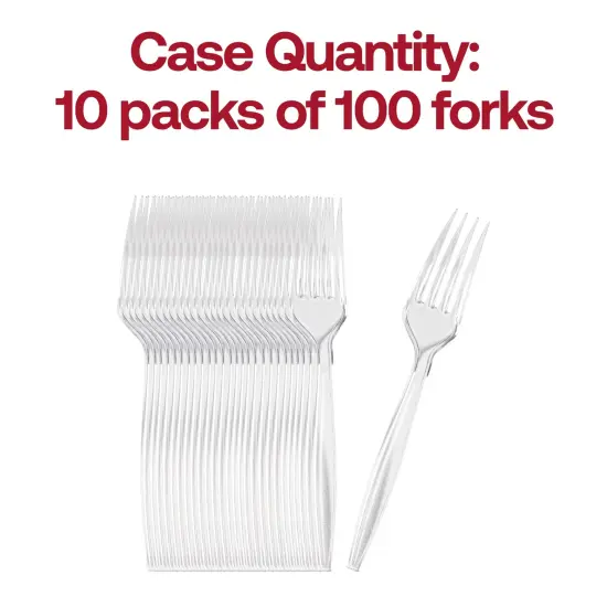 Clear Plastic Disposable Forks (1000 Forks) {5}