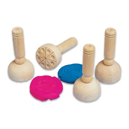 School Smart Wooden Clay Stamps, Set of 4 {1}
