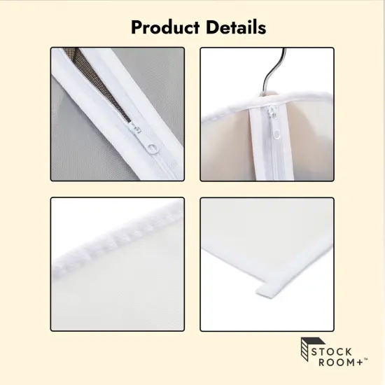 Clear Hanging Garment Bag Covers, Zippered Closet Bags for Clothes (4 Sizes, 8 Pack) {7}