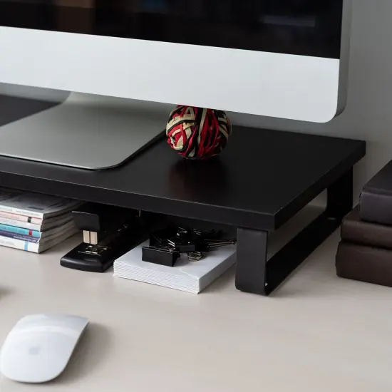 IRIS USA 1 Tier Computer Monitor Stand for Desk Black {4}