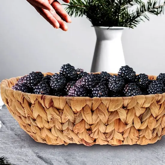 Oval Natural Rush Basket Tray 9" x 11.75" {3}