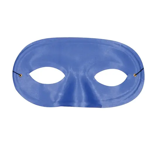 Half Domino Blue Mask Satin with Elastic Band {6}