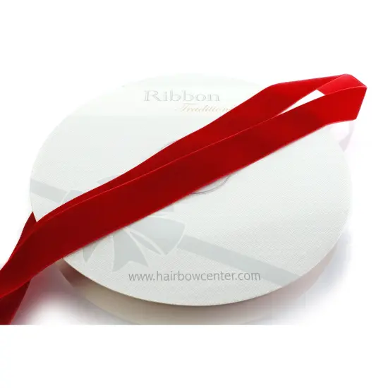 1" Velvet Ribbon (5yd & 25yd Spool Lengths) Red {3}