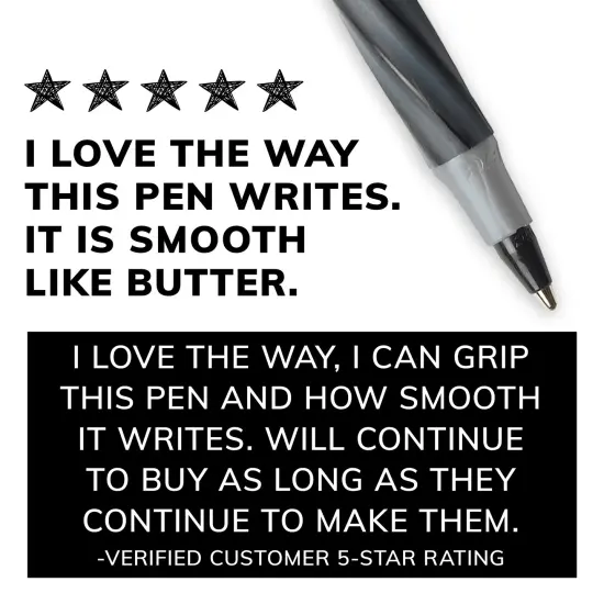 BIC Round Stic Grip Xtra Comfort Black Ballpoint Pens, Medium Point (1.2mm), 36-Count Pack, Perfect Writing Pens With Soft Grip for Superb Comfort and Control {6}