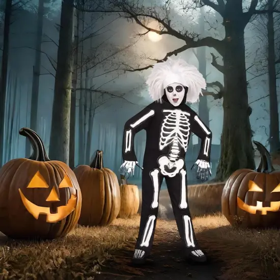 Saturday Night Live David S Pumpkins Beat Boy Skeleton Child Costume {5}