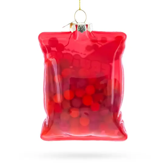 Fruity Chews Candy Bag Glass Christmas Ornament {3}