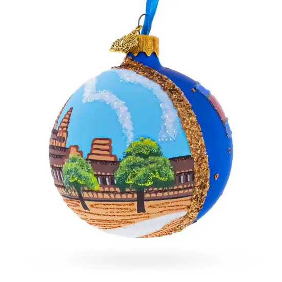 Angkor Wat Temple, Cambodia Glass Ball Christmas Ornament 3.25 Inches {4}
