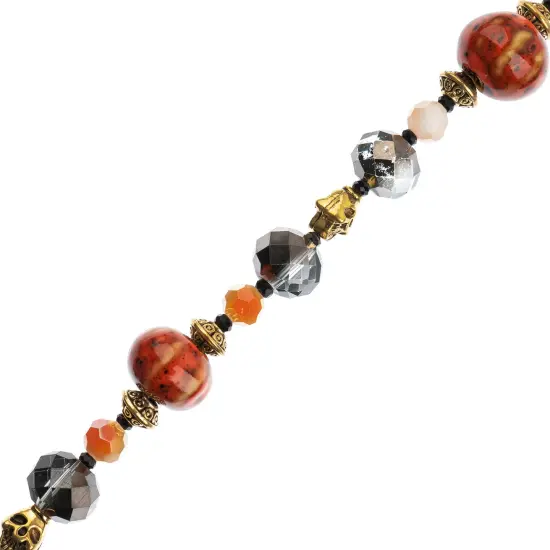 Crystal Lane DIY 7" Mixed Designer Glass Bead Mix Strand Pumpkins Patch Mix {1}