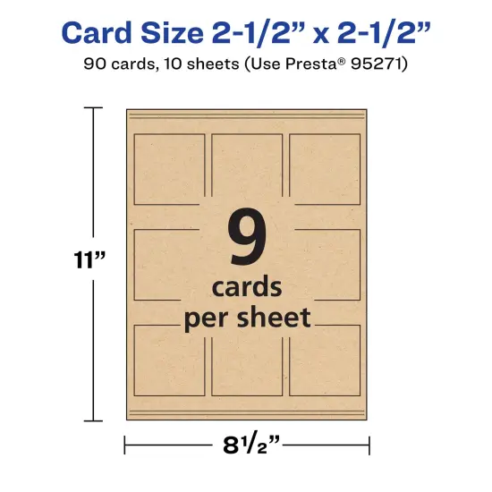 Avery 2-1/2" x 2-1/2" Square, Kraft Brown Business Cards {5}