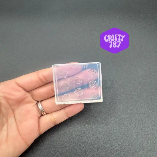 Druzy 8mm Faux Stud Earring Silicone Mold(B5) {1}