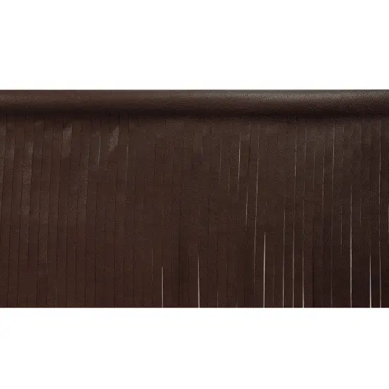 5 Yards of 4" Matte Finish Vegan Leather Fringe Trim | 5 yard cut Black {2}